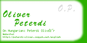 oliver peterdi business card